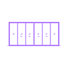 Buildings Sliding Doors Multi Slide Door Stacking 6 Panels Bi Part Silhouette Cutting Svg Files, Free Vectors File
